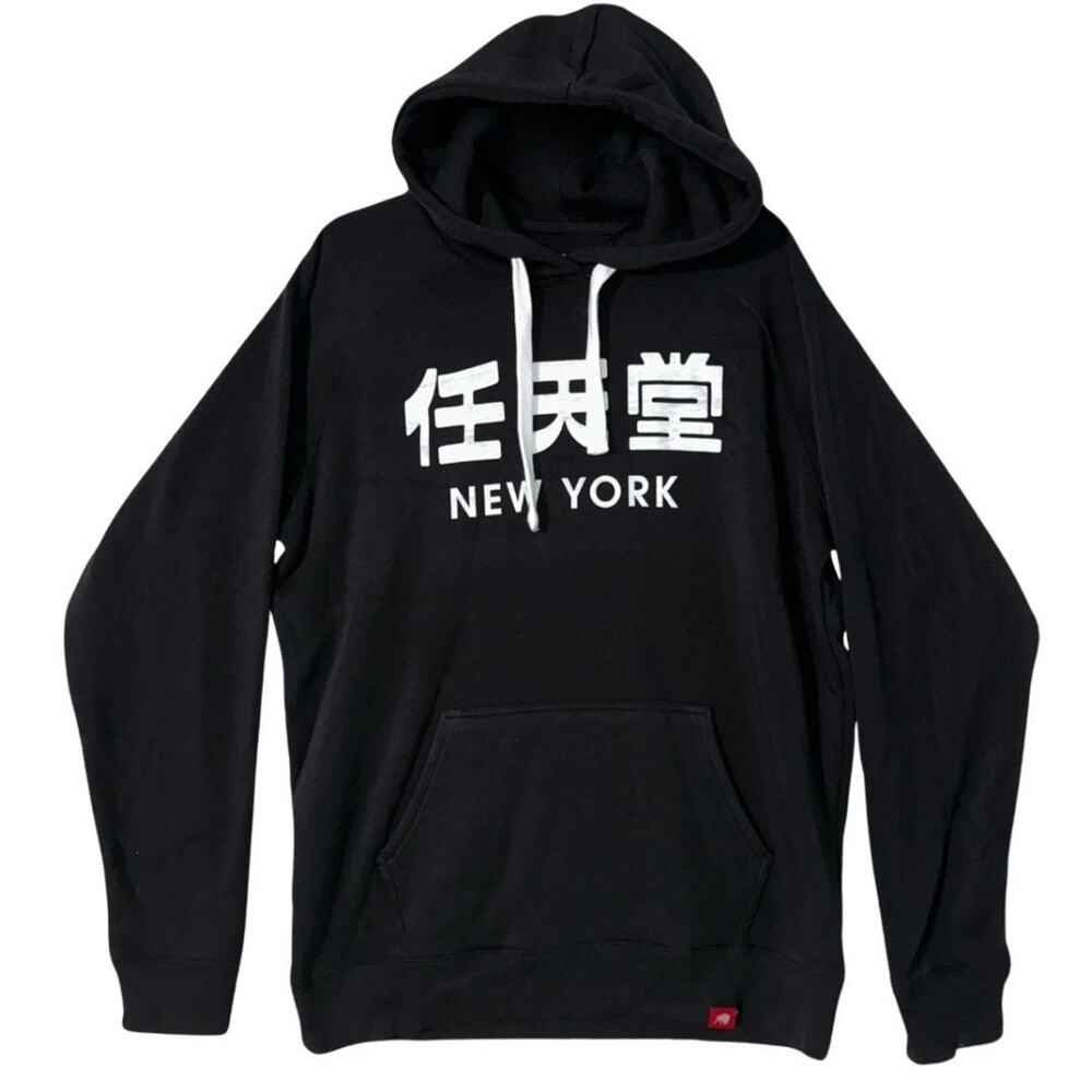 Sportique Apparel Co. Nintendo New York Kanji Black Hoodie Sweatshirt Adult M